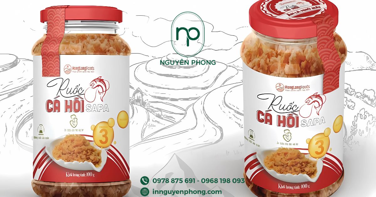 Mẫu tem nhãn ruốc cá hồi 